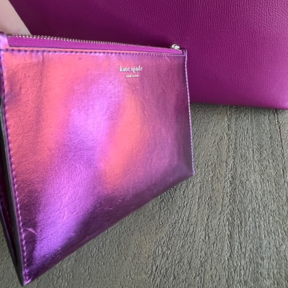 Kate Spade Molly Tote with Wristlet Metallic Pink - Picture 6 of 17